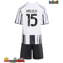 Camisa de Futebol Juventus Pierre Kalulu #15 Equipamento Principal Infantil 2025-26 Manga Curta (+ Calças curtas)